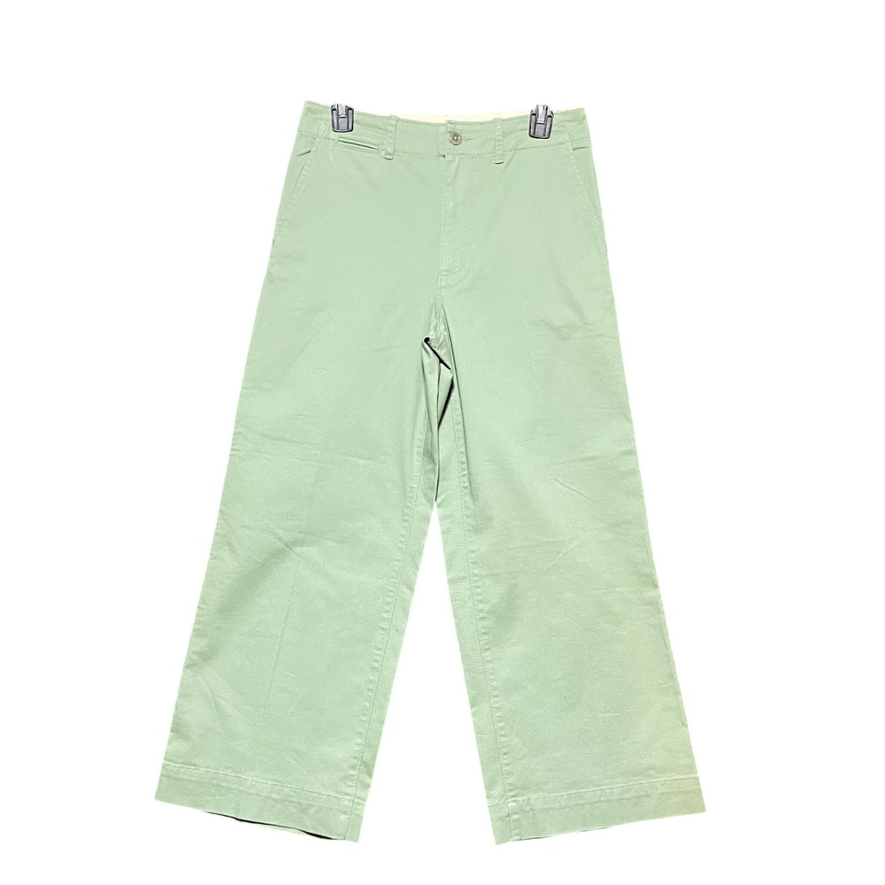 Polo‎ Ralph Lauren Women's Sage Green Wide Leg Cropped Chino Pants Size 2 NEW